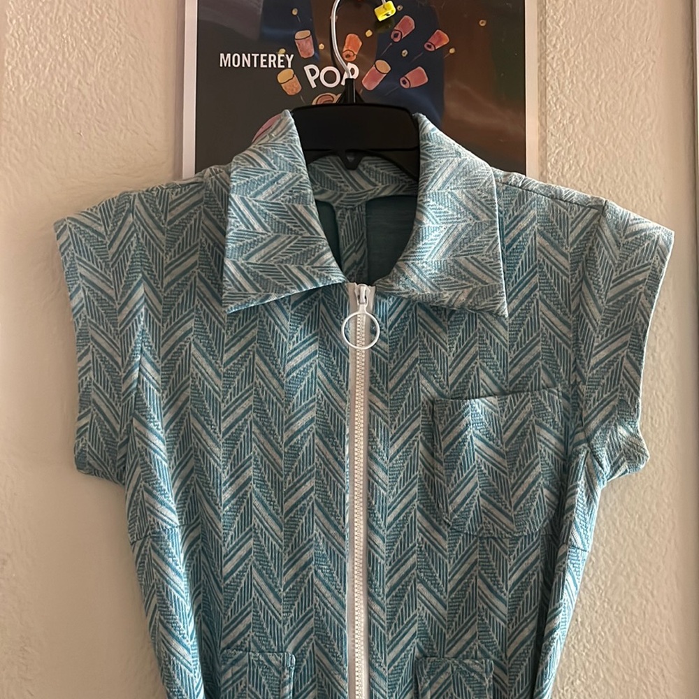 Vintage jumpsuit 1970s with pockets handmade